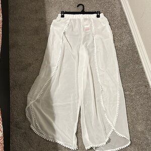 Elegant White Swim Coverup Pants